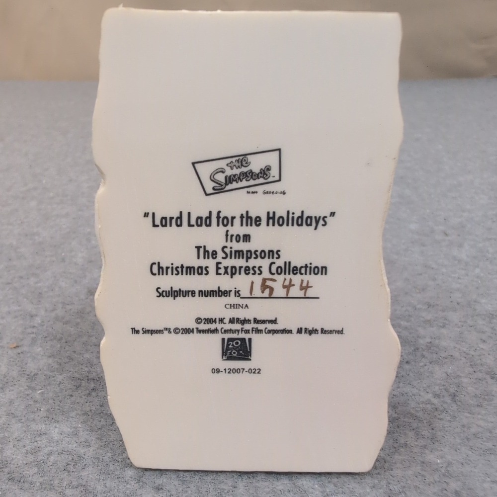 The Simpsons Christmas Express Lard Lad for the Holidays Sculpture 1544 2004 - Picture 5 of 5